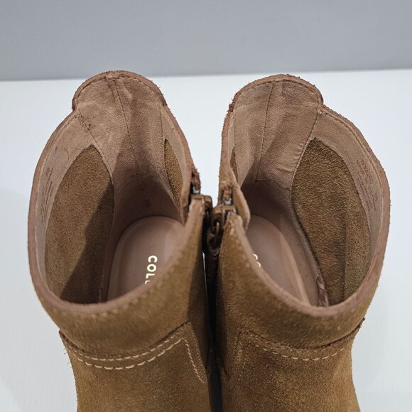 NEW Cole Haan Naia Ankle Boot Womens 8 Golden Toffee Suede Western Cowgirl Fall - Picture 9 of 14